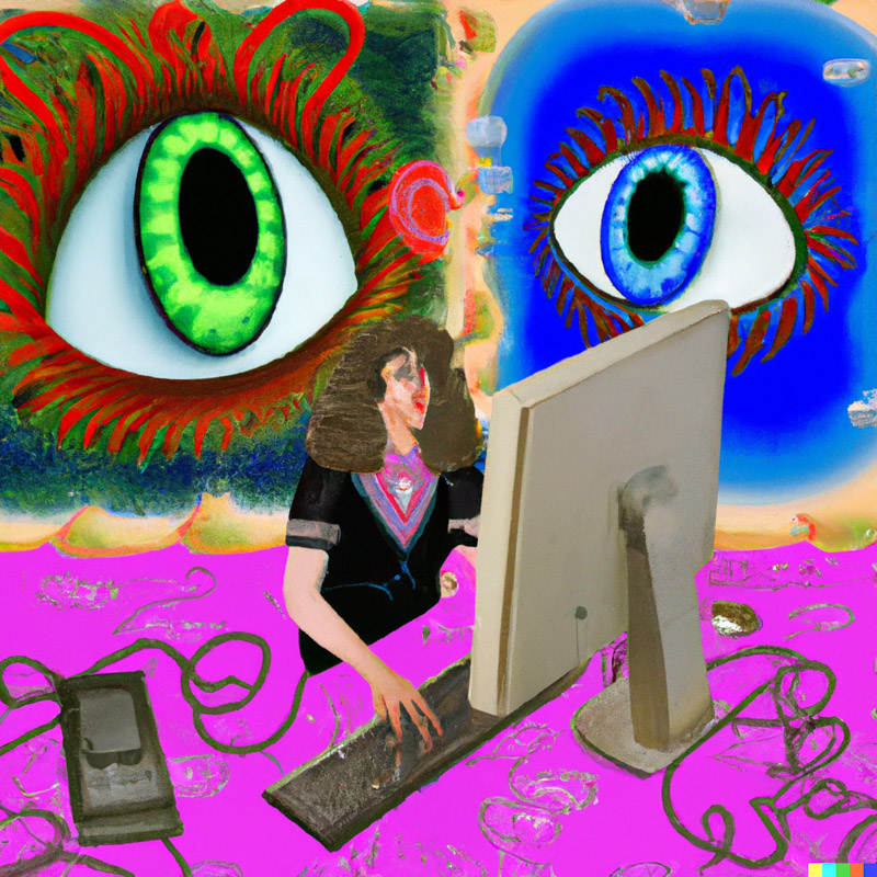 A picture showing access of secret data using psychic powers. Visit psychicexperiment.org