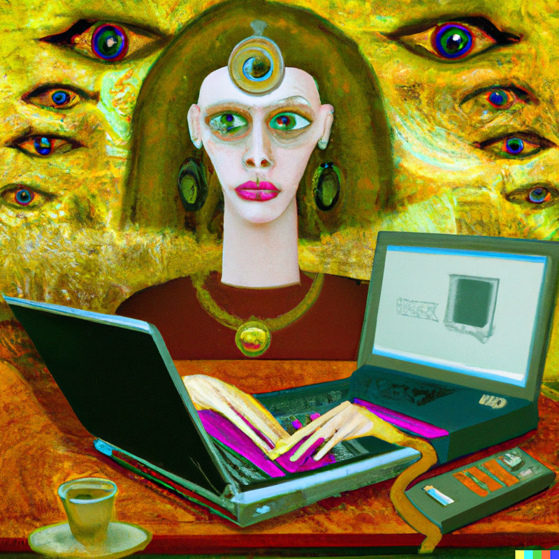 A picture showing access of secret data using psychic powers. Visit psychicexperiment.org