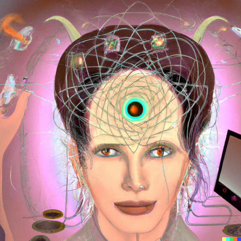 A picture showing access of secret data using psychic powers. Visit psychicexperiment.org